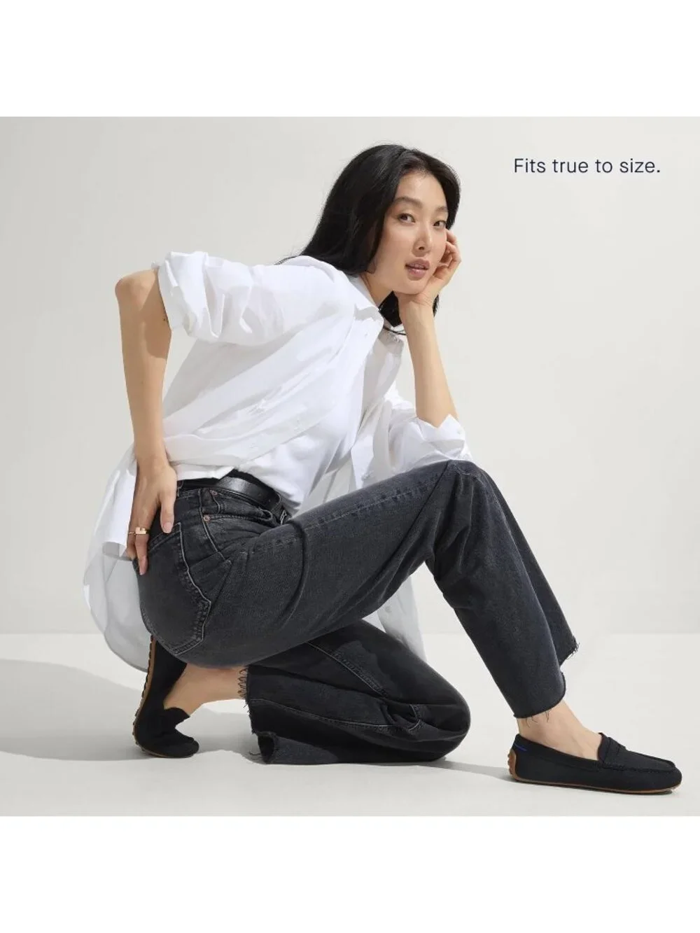Women's Black Slip-On Comfortable Loafers Sustainable Washable Stylish Shoes
